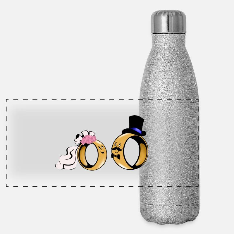 Brautringe Duo Love Panorama Glitzer Isolierflasche 500 ml