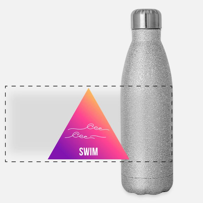 Swimming Gradient Triangle Waves Panoramic Glitter Thermal Bottle 500 ml