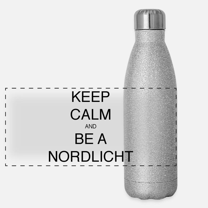 KEEP CALM AND BE A NORDLICHT Panorama Glitzer Isolierflasche 500 ml