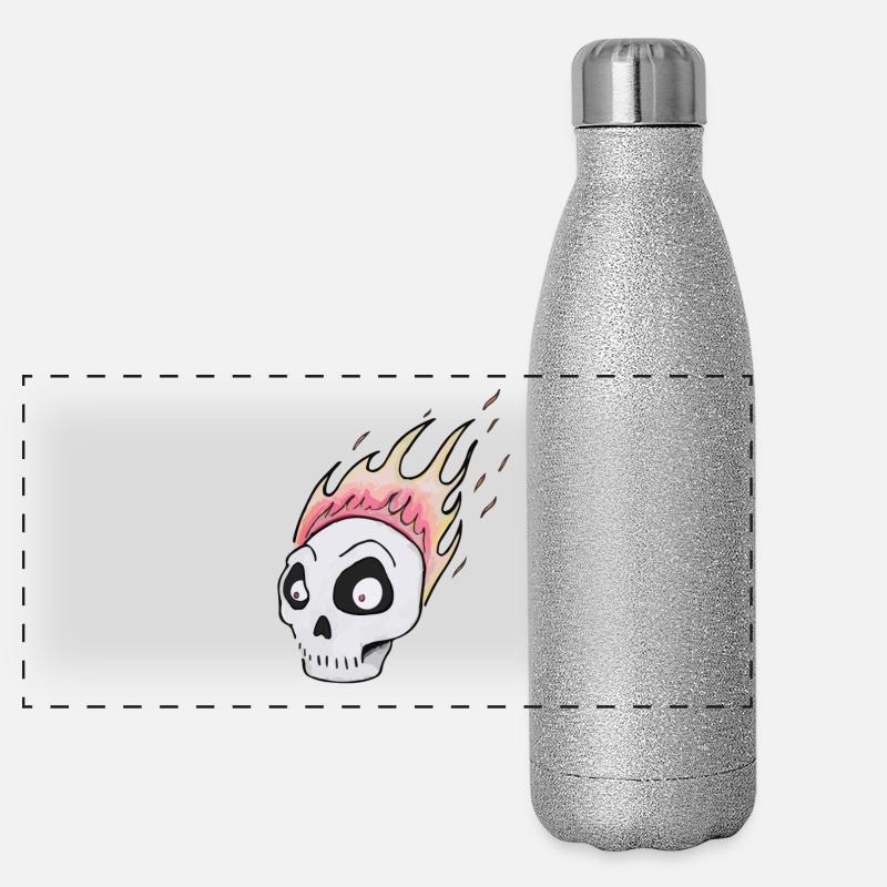 Brennen skull1 Panorama Glitzer Isolierflasche 500 ml
