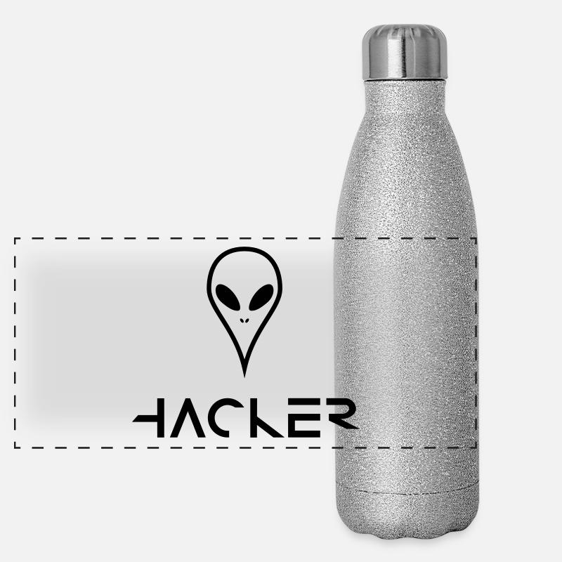 The alien hacker from the UFO Panoramic Glitter Thermal Bottle 500 ml