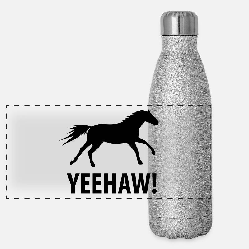 Yeehaw Wildpferd Pferd Panorama Glitzer Isolierflasche 500 ml