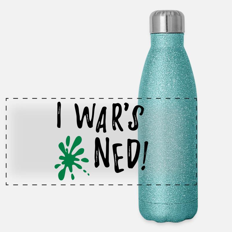 I wars ned - funny Bavarian saying gift Panoramic Glitter Thermal Bottle 500 ml
