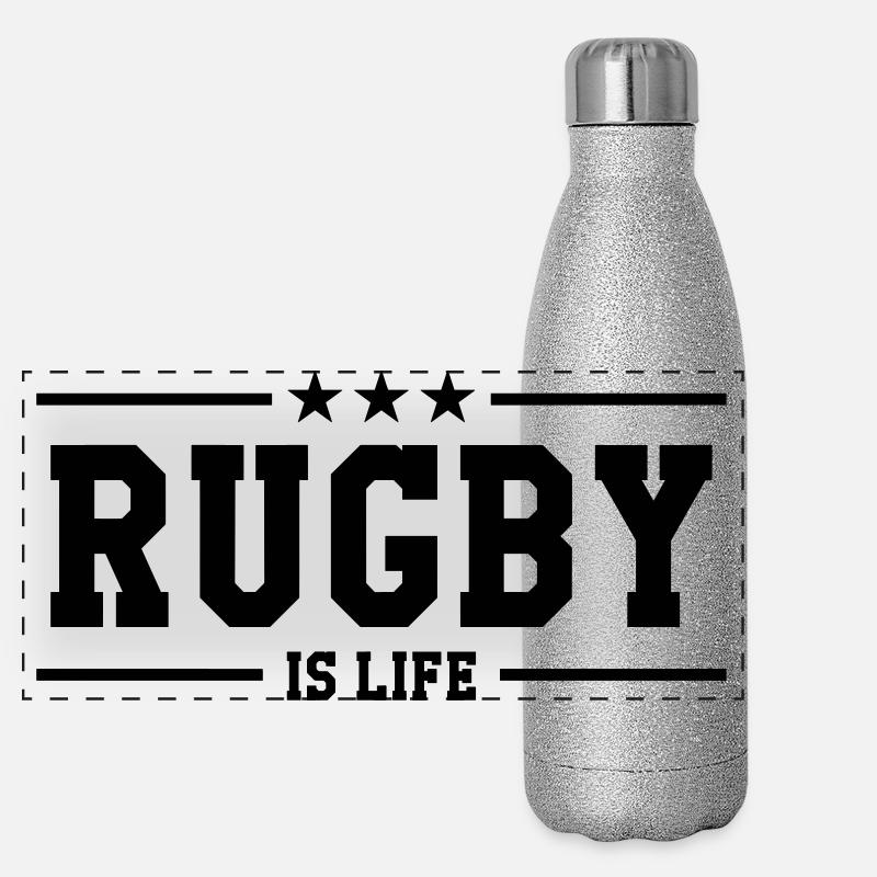 Rugby Panorama Glitzer Isolierflasche 500 ml