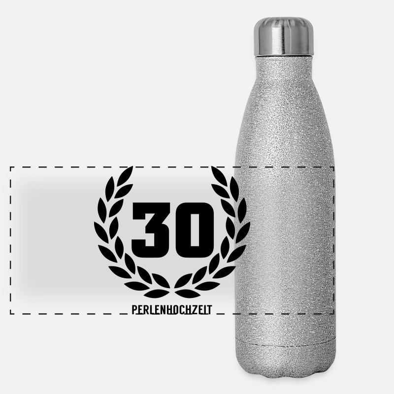 30 Perlenhochzeit Panorama Glitzer Isolierflasche 500 ml