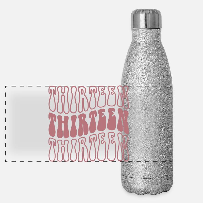 Treize filles de 13e anniversaire 13 ans Gourde isotherme panoramique pailletée 500 ml
