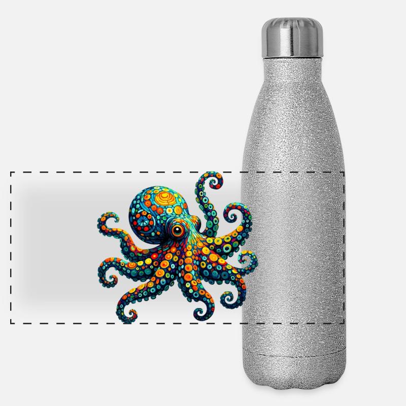 Oktopus van Gogh Panorama Glitzer Isolierflasche 500 ml