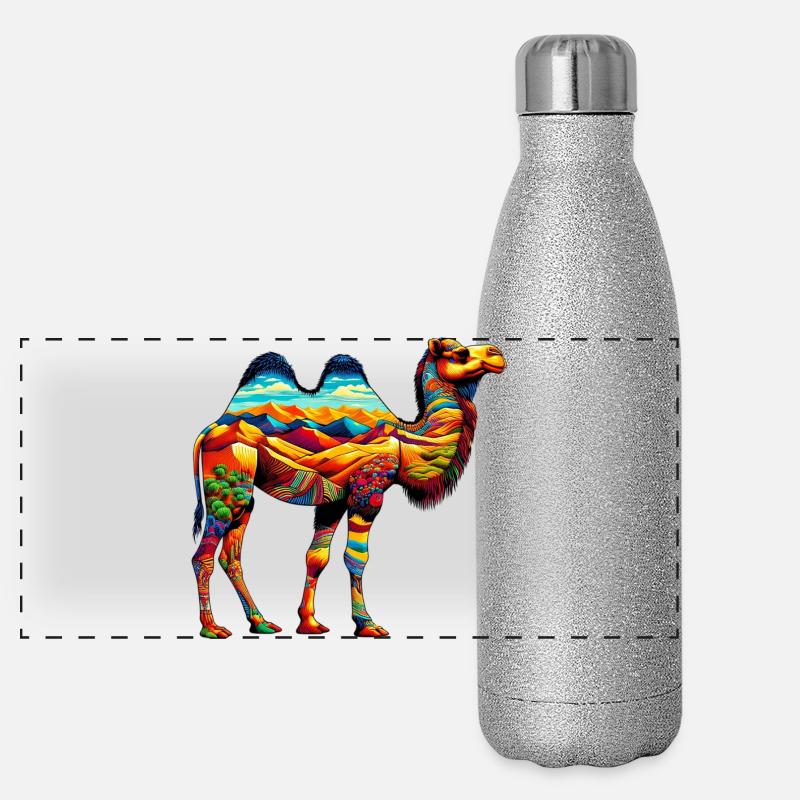 Kamel Panorama Glitzer Isolierflasche 500 ml
