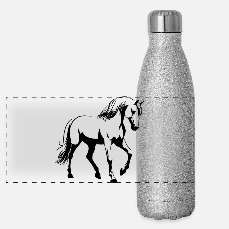 Cheval Arabe Gourde isotherme panoramique pailletée 500 ml