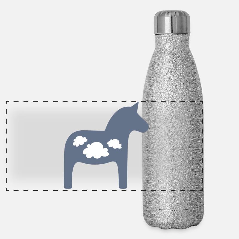 Dala Cheval Nuages Cheval De Noël Scandinave Gourde isotherme panoramique pailletée 500 ml