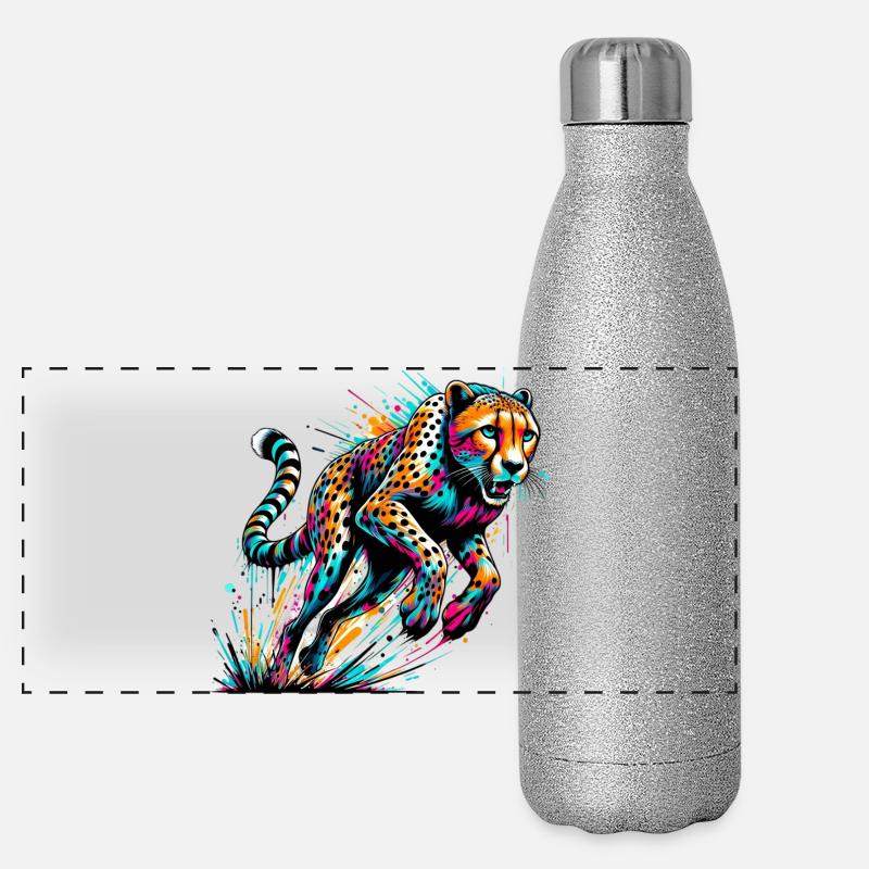 Guépard Gourde isotherme panoramique pailletée 500 ml