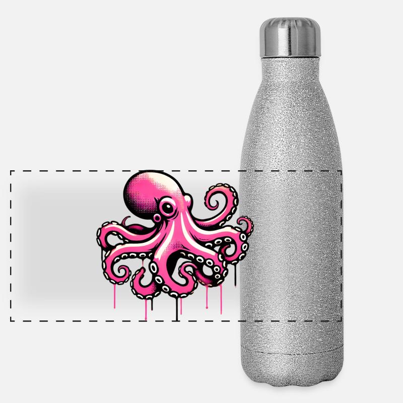 Pieuvre Gourde isotherme panoramique pailletée 500 ml