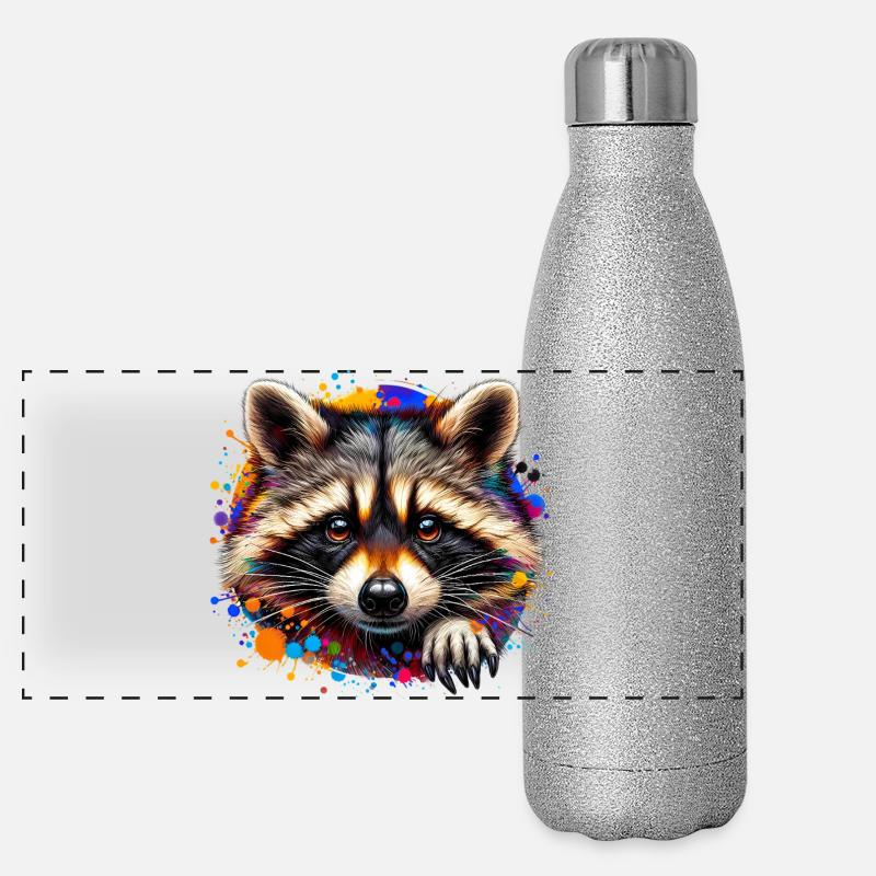 Raton laveur Gourde isotherme panoramique pailletée 500 ml