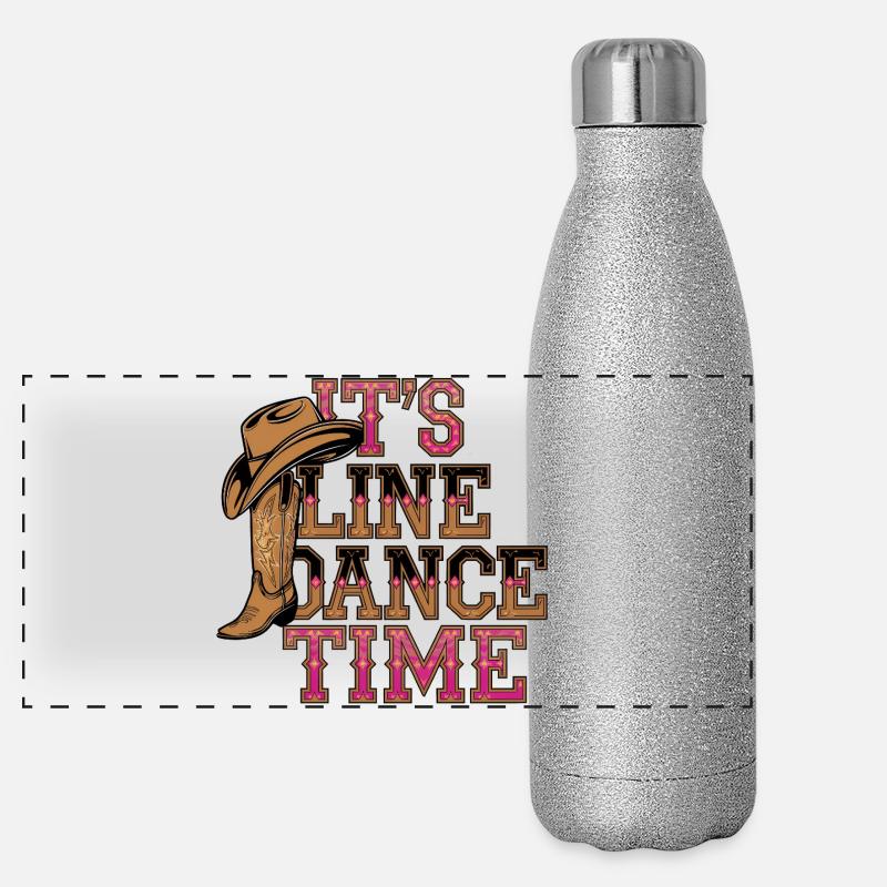 Danse en ligne Time Danse en ligne Il est temps de danser Gourde isotherme panoramique pailletée 500 ml