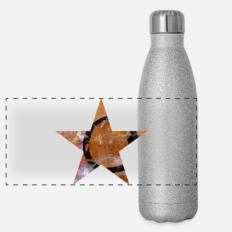 Étoile - Cinq griffes - Symbole - Monogravure - Cercle Gourde isotherme panoramique pailletée 500 ml