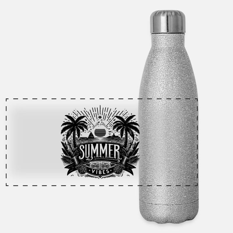SUMMER Vibes, Beach Design Panorama Glitzer Isolierflasche 500 ml