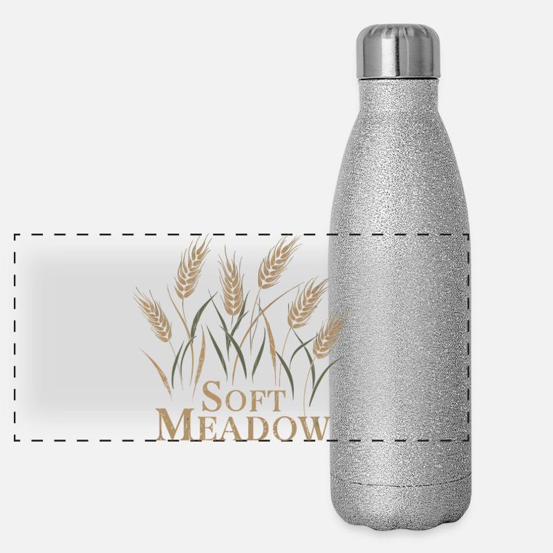 Douces herbes de prairie Gourde isotherme panoramique pailletée 500 ml
