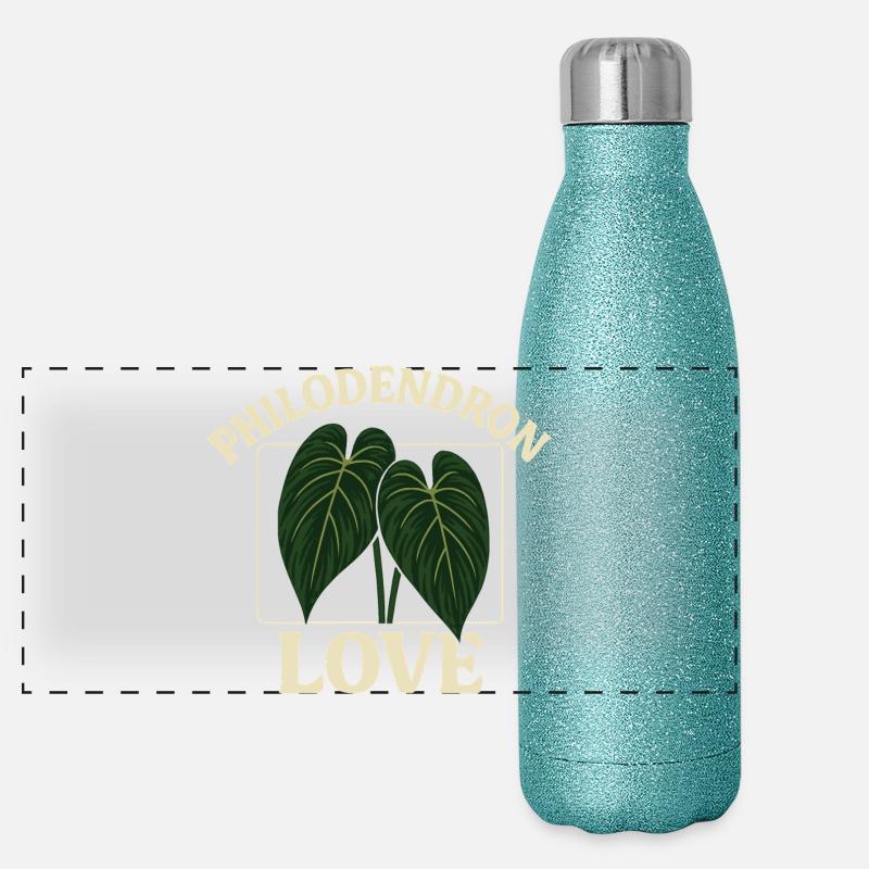Amour des philodendrons Gourde isotherme panoramique pailletée 500 ml