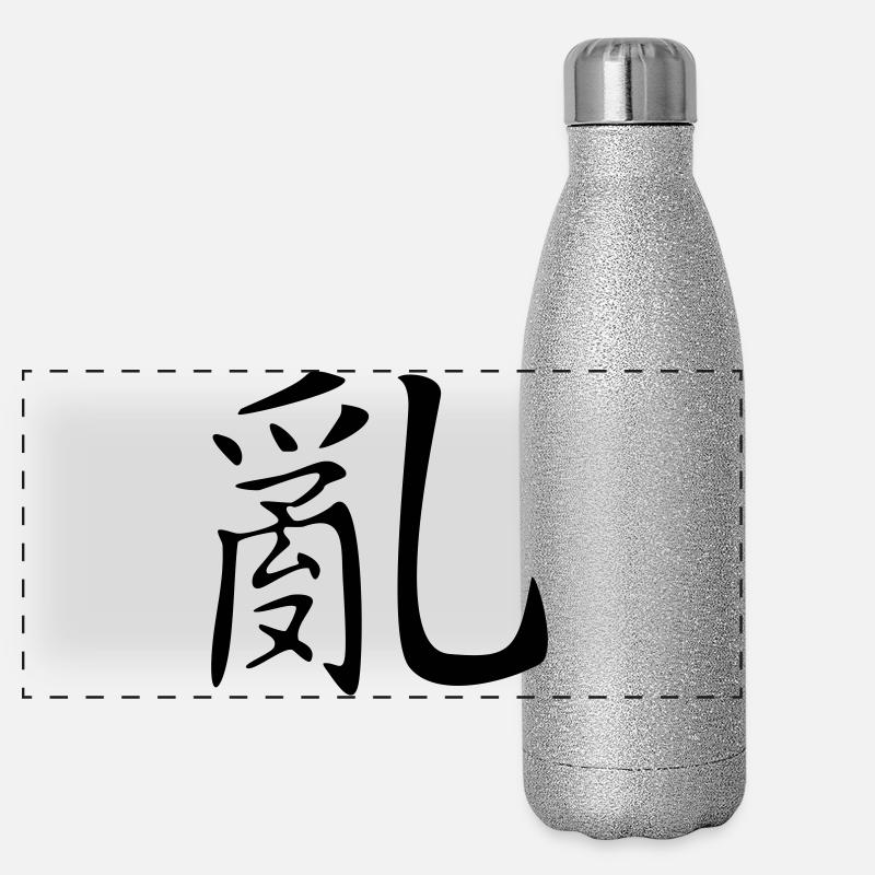 Chaos-Kanji Panorama Glitzer Isolierflasche 500 ml