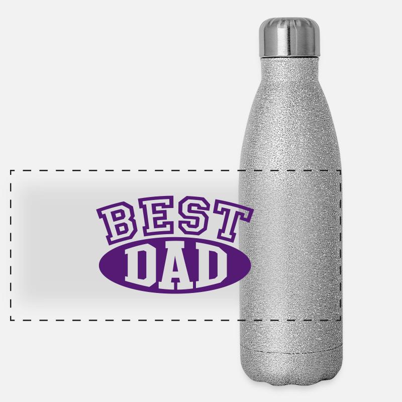 BEST DAD Panorama Glitzer Isolierflasche 500 ml