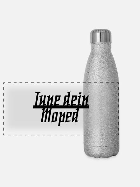 tune dein moped - Panorama Glitzer Isolierflasche 500 ml - Silber Glitzer - Vorne