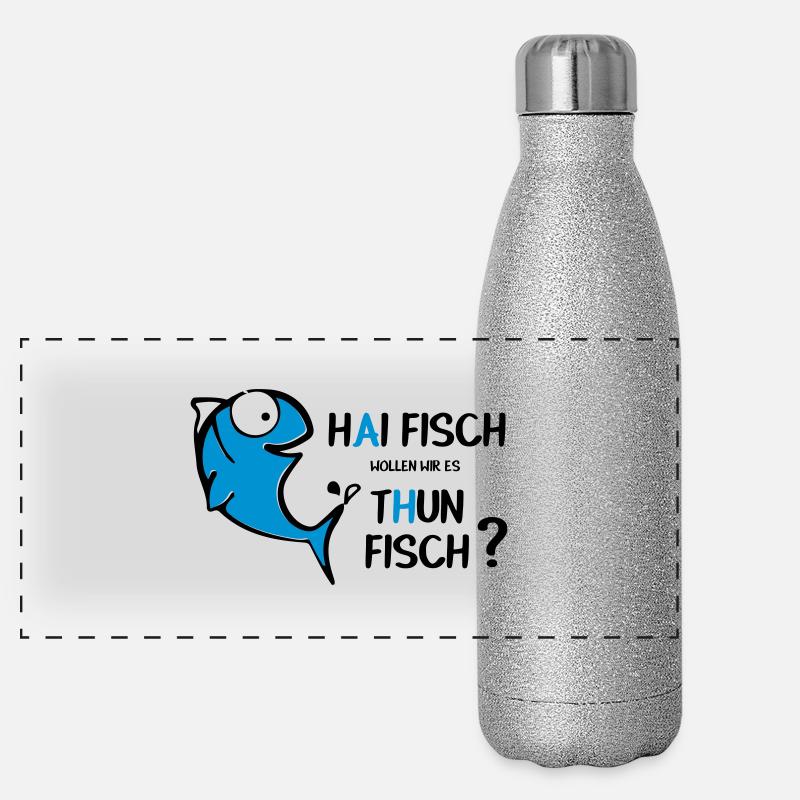 Haifisch Thunfisch Panorama Glitzer Isolierflasche 500 ml