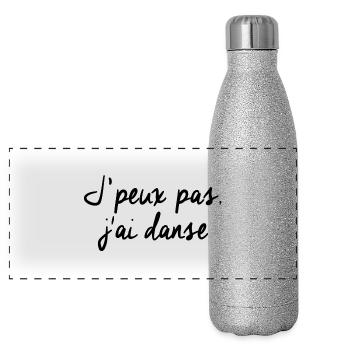 J'peux pas j'ai danse - Gourde isotherme panoramique pailletée 500 ml - paillettes argentées - Devant