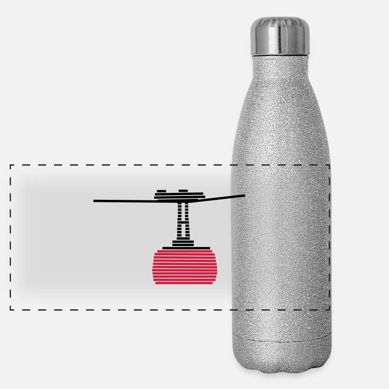 cable car - Panoramic Glitter Thermal Bottle 500 ml - silver glitter