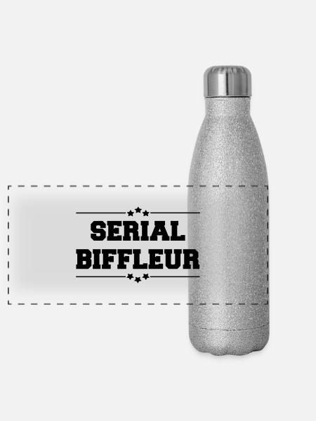 Serial biffleur - Gourde isotherme panoramique pailletée 500 ml - paillettes argentées - Devant