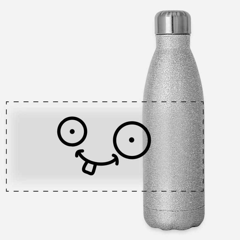 Funny Comic Face Panorama Glitzer Isolierflasche 500 ml