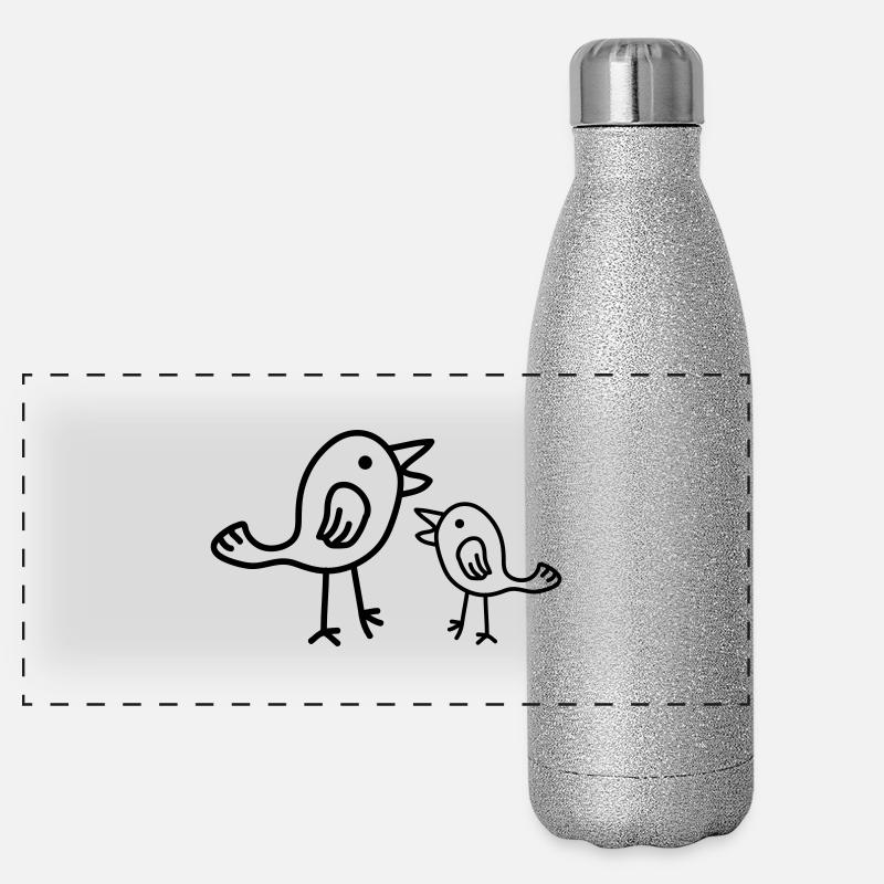 Birds Panorama Glitzer Isolierflasche 500 ml