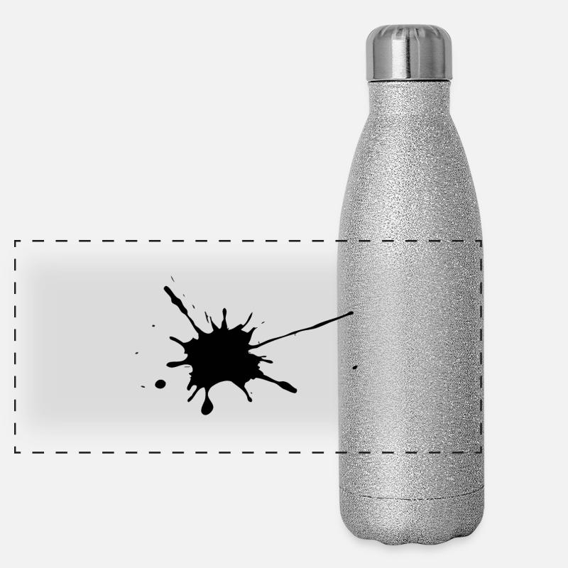 Farbe Klecks Fleck Spritzer Klacks Tintenfleck Panorama Glitzer Isolierflasche 500 ml