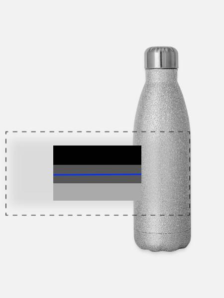 Shadow Deutschlandflagge blueline - Panorama Glitzer Isolierflasche 500 ml - Silber Glitzer - Vorne