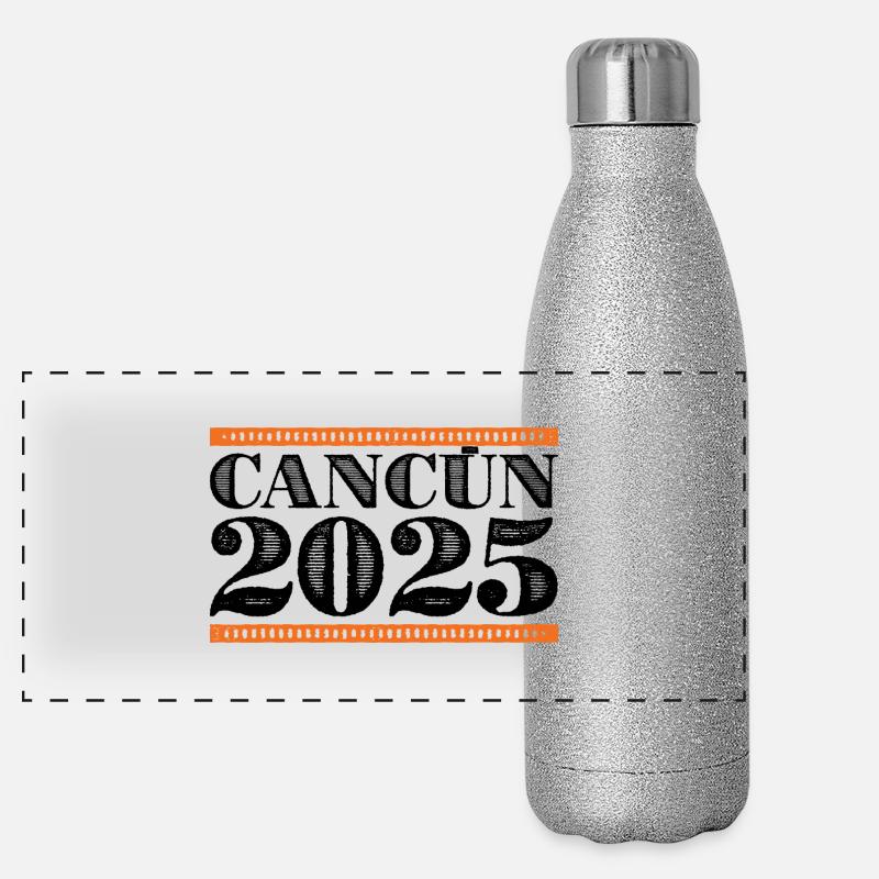 Cancún 2025 Gourde isotherme panoramique pailletée 500 ml