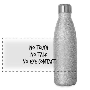 No touch - Panoramic Glitter Thermal Bottle 500 ml - silver glitter - Front