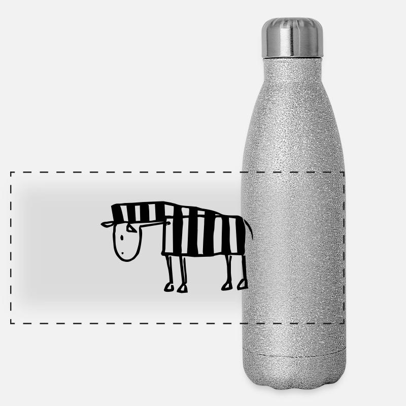 Zebra Line Panoramic Glitter Thermal Bottle 500 ml