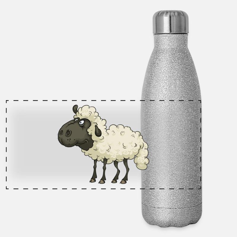 Schaf Panorama Glitzer Isolierflasche 500 ml