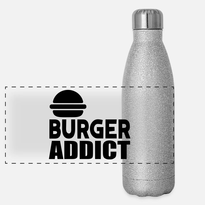 burger süchtig Panorama Glitzer Isolierflasche 500 ml