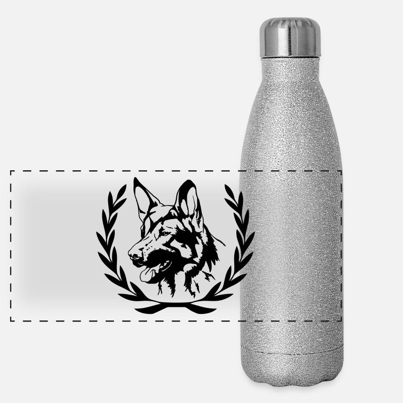 Schäferhund Panorama Glitzer Isolierflasche 500 ml