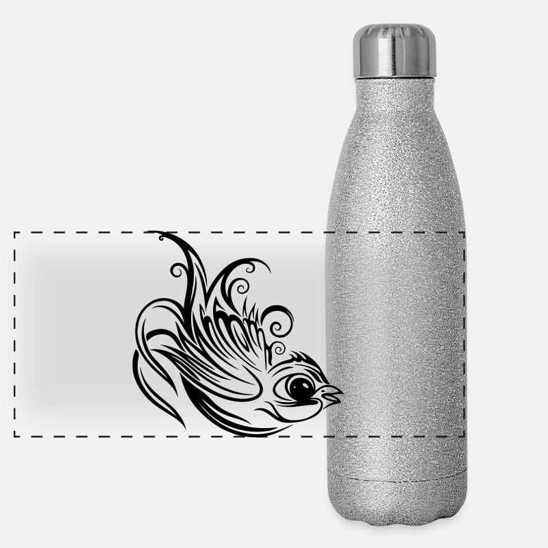 Swallow, spring, spring messenger Panoramic Glitter Thermal Bottle 500 ml