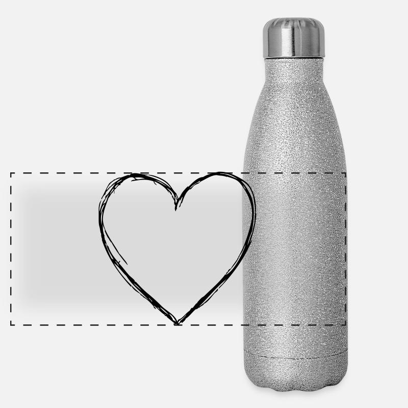 Herz Liebe Symbol Geschenk Geburtstag Freundschaft Panorama Glitzer Isolierflasche 500 ml