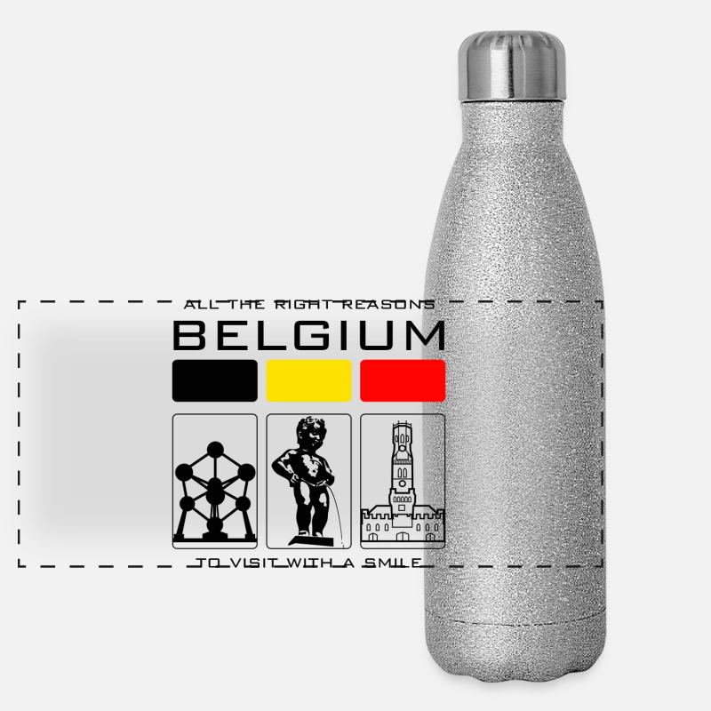 Bunte Blöcke und Bogen Panorama Glitzer Isolierflasche 500 ml