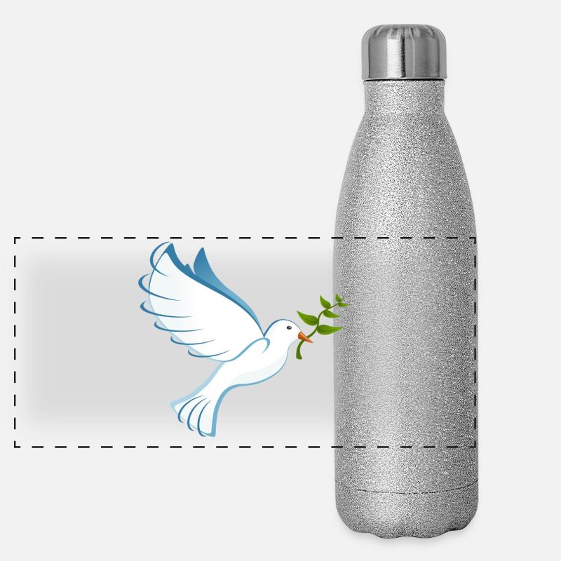 Colombe de la Paix Gourde isotherme panoramique pailletée 500 ml