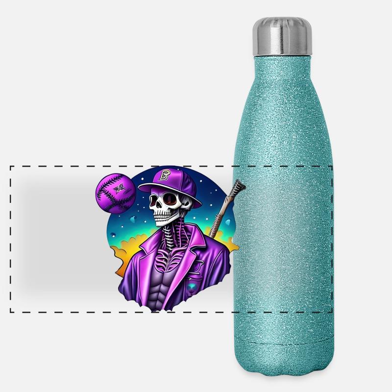 Skelett Panorama Glitzer Isolierflasche 500 ml