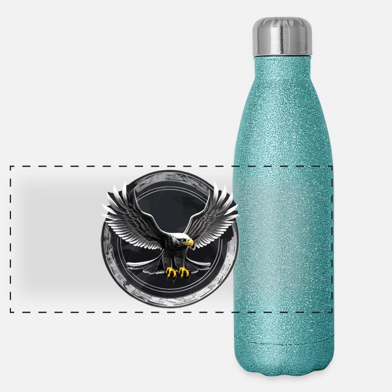 Logo de l’aigle dans le cercle Gourde isotherme panoramique pailletée 500 ml