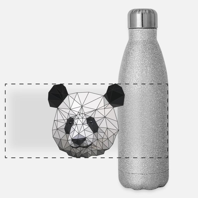 Polygonal Panda Bär Low Poly Kunst Dreieck Formen Panorama Glitzer Isolierflasche 500 ml