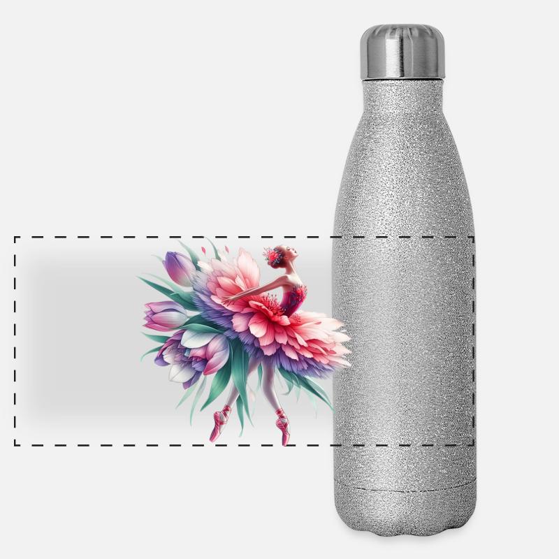 Ballet dancer with tutu Panoramic Glitter Thermal Bottle 500 ml