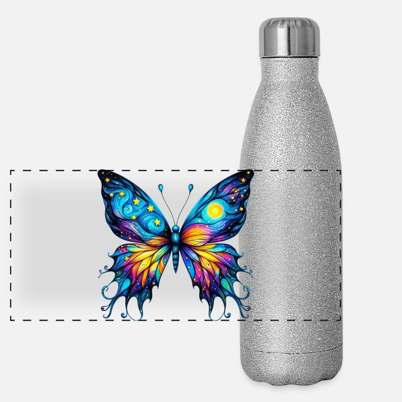 Papillon Van Gogh Gourde isotherme panoramique pailletée 500 ml