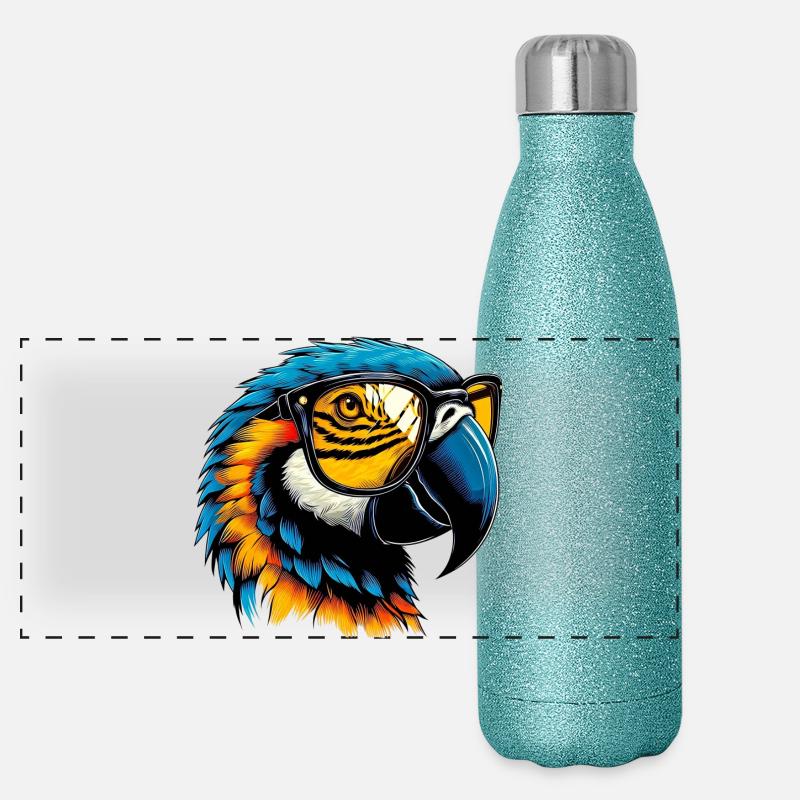 Parrot Panoramic Glitter Thermal Bottle 500 ml