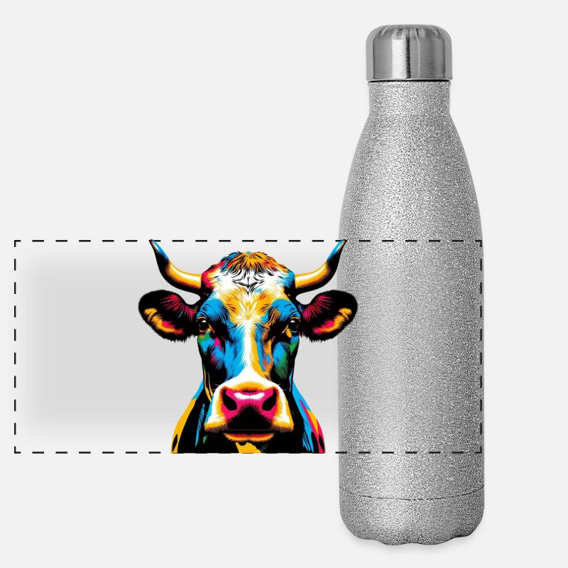 Kuh Panorama Glitzer Isolierflasche 500 ml